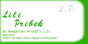 lili pribek business card